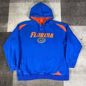 Y2K Nike Center Swoosh Florida Gators NCAA Team Hoodie Sweatshirt Mens XL‎ Blue